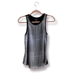 Express Houndstooth Studded Neckline Tank